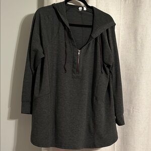 Charcoal Hooded Pullover Tunic
